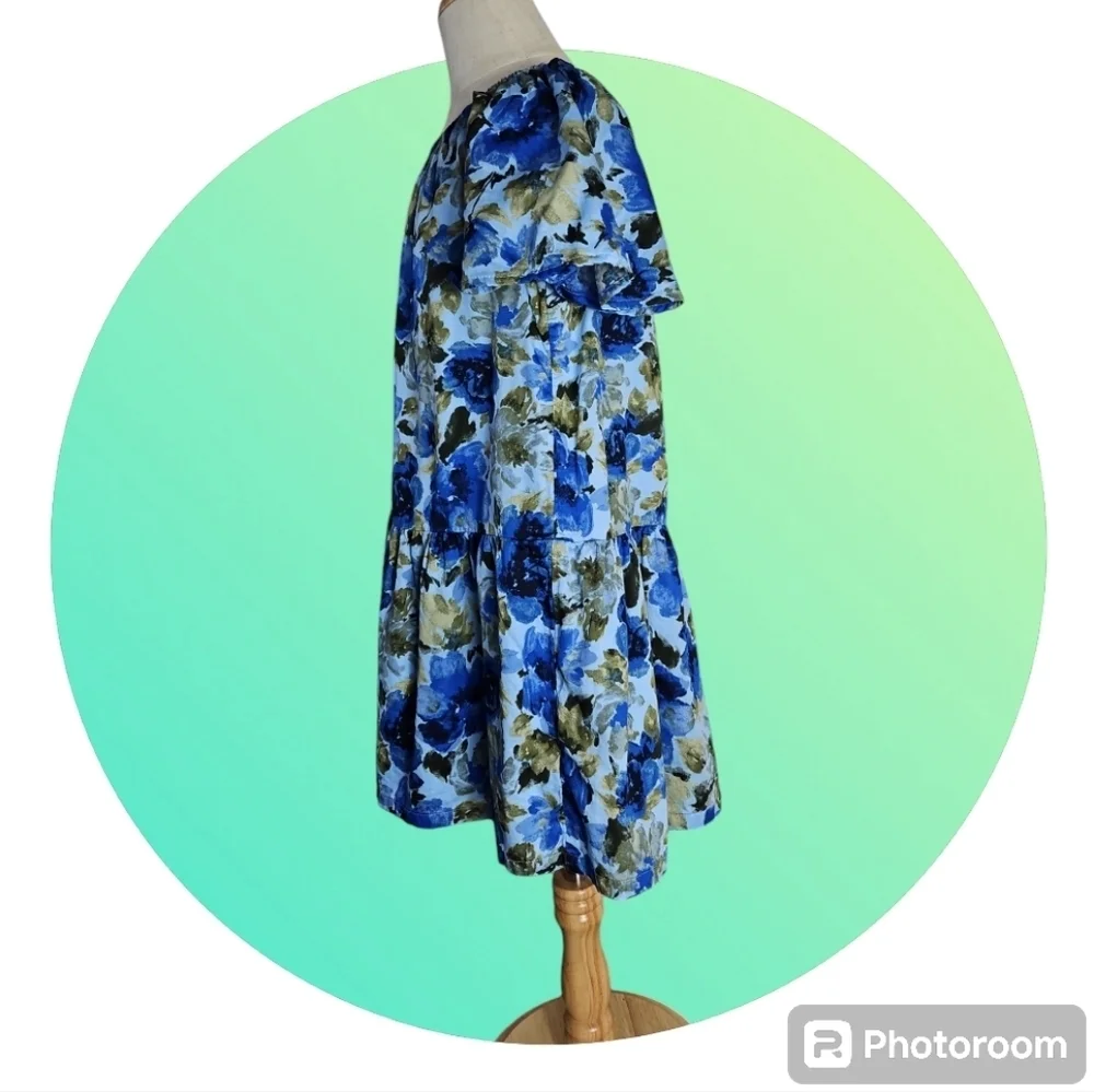 GAP Kids Girls Floral Dress Size Small 6-7 years Blue Green